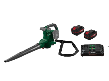 Accubladblazer and sucker with 2 batteries and double charger