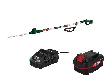 Telescopic hedge trimmer with battery 4 AH and charger