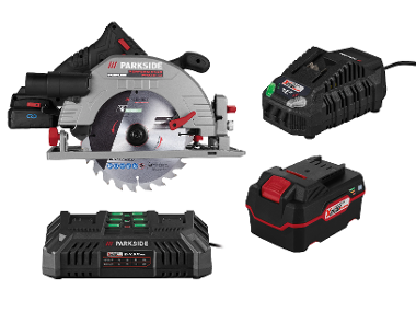 Cordless hand-held circular saw + Double battery charger + Quick battery charger /4