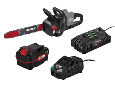 Battery chainsaw PPKSA + Double battery charger + Quick battery charger /4