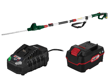 Cordless telescopic hedge shears + 4 Ah battery + Battery charger /4