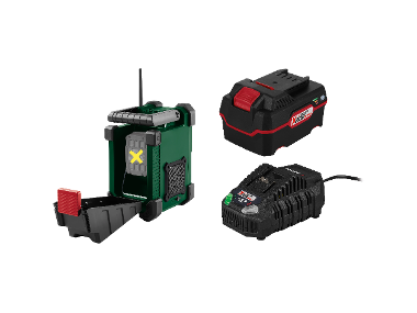Battery-powered building radio / PBR F10 A1 + Accumulator /4 Ah + Accumulator charger /4
