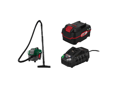 Battery vacuum cleaner for wet and dry vacuuming + Accumulator /4 Ah + Charger /4
