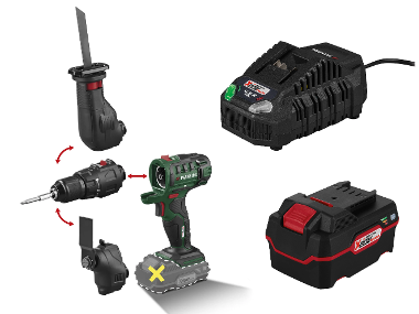 Battery combined tool + Accumulator /4 Ah + Accumulator charger /4