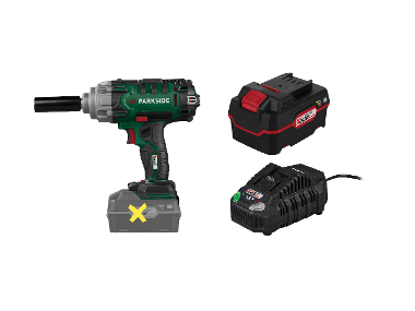 Cordless impact wrench + Accumulator /4 Ah + Accumulator charger /4