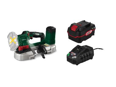 Cordless band saw + Accumulator /4 Ah + Accumulator charger /4
