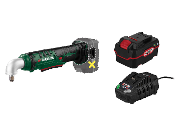 Cordless angle impact wrench + Accumulator /4 Ah + Accumulator charger /4