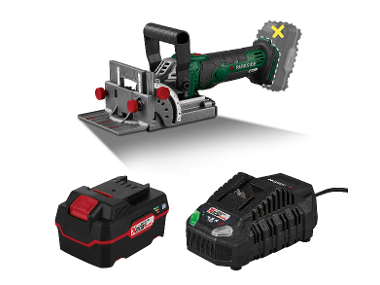 Cordless cutter for flat tenon grooves + Accumulator /4 Ah + Accumulator charger /4