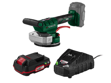 Battery-operated vibrating vacuum cleaner for paving + Battery /2 Ah + Battery charger /2