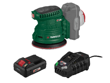 Eccentric grinder + Smart battery /4 Ah + Battery charger /4