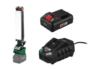 Battery-operated LED lamp + Smart battery /4 Ah + Battery charger /4