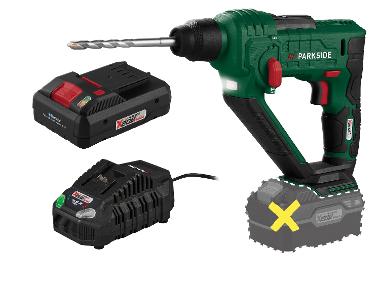 Cordless hammer drill + Smart battery /4Ah + Battery charger /4