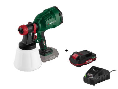 Paint gun with battery and charger