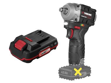 Cordless impact wrench + 2 Ah battery