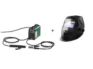 Welding machine with automatic welding helmet black
