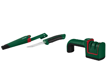 Hand knife + Knife and ax sharpener 3 in 1