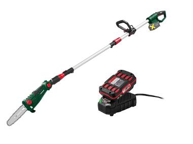 Telescopic cordless branch saw with battery and charger