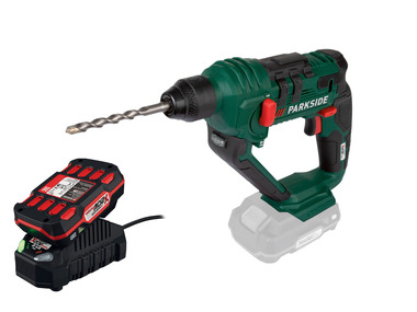 Cordless hammer drill with battery and charger