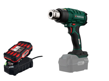 Cordless hot air blower with battery and charger