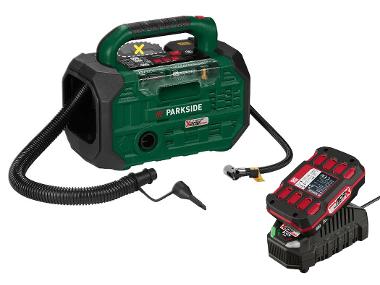 Cordless compressor and air pump with battery and charger