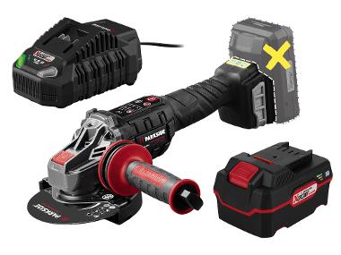 Cordless angle grinder with battery and charger