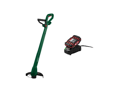 Grass trimmer with battery and charger