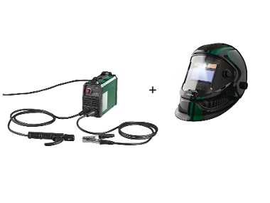 Welding machine with automatic welding helmet