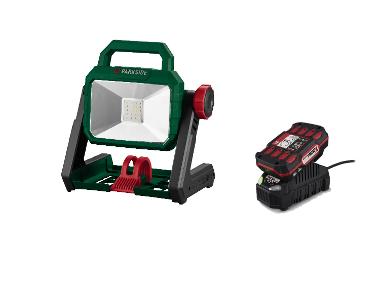 Battery LED spotlight with battery and charger