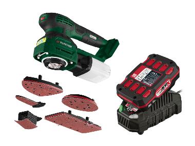 Zestaw Akumulatorowa szlifierka wielofunkcyjna, 20 V z akumulatorem litowo-jonowym, 2 Ah i ładowarką, 2,4 A