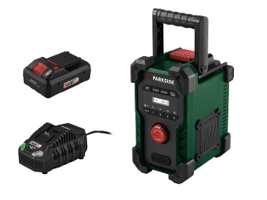Construction Radio with Battery and Charger