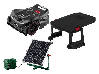 Robotic Lawn Mower with Solar Charging Station and Garage